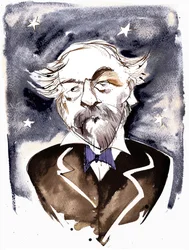 Emmanuel Chabrier, französischer Komponist und Pianist (1841 - 1894); Karikatur mit L